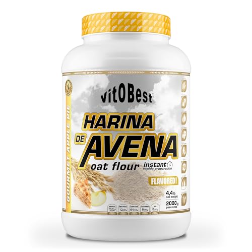Harina de Avena Sabores Variados - Suplementos Alimentación y Suplementos Deportivos - Vitobest (Tarta de Manzana (Apple Pie), 2 Kg)