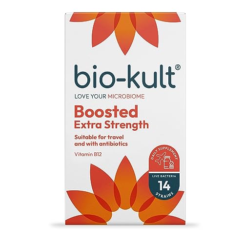 Bio-Kult Boosted – 4 x Concentración del probiótico original Bio-Kult + Vitamina B12 – para reforzar el sistema inmunitario – 30 cápsulas