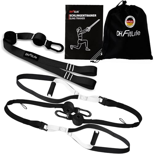 DH-FitLife - Juego de entrenamiento en suspensión para entrenamiento de cuerpo entero, para entrenamiento de fuerza y entrenamiento en casa, resistencia de peso corporal para casa y de viaje