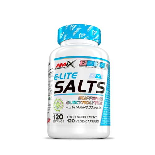 Amix Performance, E-Lite Salts, Combinación única de Sales Minerales con Vitaminas D y B5 & Fórmula de Electrolitos en Cápsulas Veganas, 120 Cápsulas, 200 g