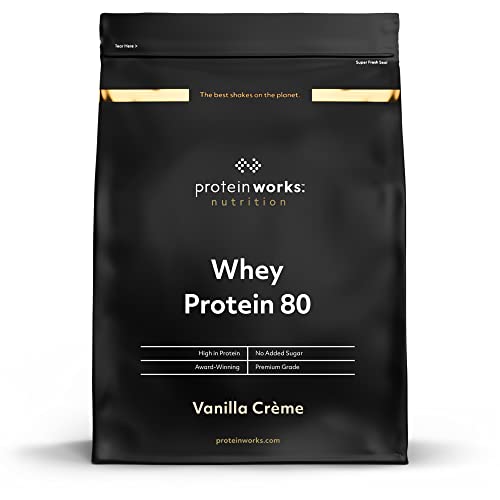 Protein Works| Whey Protein 80 | 82% De Proteína | Batido Alto En Proteínas & Bajo En Azúcares | Crema de Vainilla | 1kg