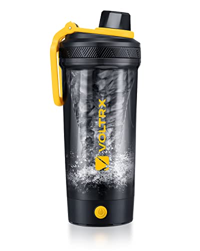 VOLTRX Botella de coctelera, batidora eléctrica recargable de galio, USB C, tazas agitadoras para batidos de proteínas y batidos de reemplazo de comidas, sin BPA, fabricado con Tritan, 24 onzas