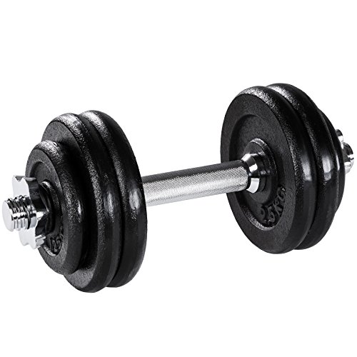 TecTake Mancuerna con pesas halteras de fitnes acero hierro musculación gimnasio - varios modelos - (15kg | no. 402364)