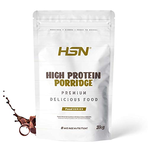 Gachas de Avena Proteicas de HSN | Sabor Chocolate 3 Kg = 60 Tomas | Porridge Proteico de Avena Integral y Proteína de Suero | Fácil y Rápido de Preparar | Bajo en Azúcar | Apto Vegetariano