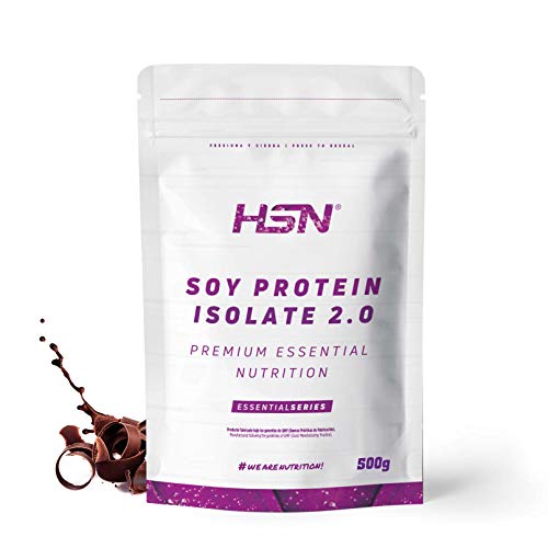 Proteína de Soja Aislada de HSN | Sabor Chocolate 500 gr = 17 Tomas por Envase | 100% Vegana | Soy Protein Isolate | No-GMO, Sin Gluten