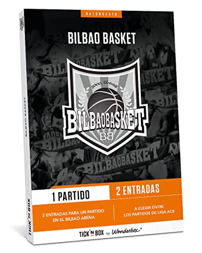 Tick&Box Caja Regalo, Bilbao Basket, 1 Partido, 2 Entradas para un Partido en en Bilbaro Arena, A Elegir Entre los Partidos de Liga ACB, Regalo Hombre