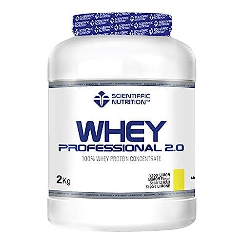 Scientiffic Nutrition - Whey Professional 2.0 Proteinas Whey en Polvo 100% Pura, para Aumentar la Masa Muscular, con Enzimas Digestivas y Lactasa - 2kg, Sabor Limón.