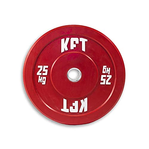 KFT Disco Bumper Competición Color - 25 kg, Disco Olímpico Bumper Halterofilia, Levantamiento de Peso, Disco Bumper Pesas