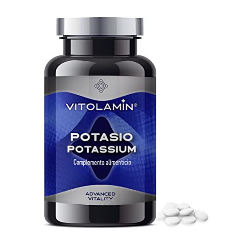 Citrato de Potasio Puro | VITOLAMIN® 180 tabletas vegetarianas de alta potencia de 379 mg de potasio | Suplemento de potasio 100% natural | Ideal para deportistas | Sistemas muscular y nervioso