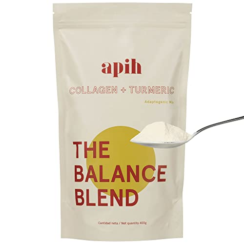 The Balance Blend - Colágeno hidrolizado con Cúrcuma orgánica - Promueve el cuidado de la piel y ayuda a la desintoxicación natural - 400 gramos- En polvo - Sin sabores artificiales– Gluten free