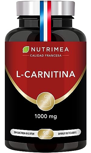 L-Carnitina con Vitamina B6 - Energía Resistencia y Rendimiento Quemagrasas Recuperación Muscular - 90 Cápsulas Veganas - Nutrimea Fabricado en Francia