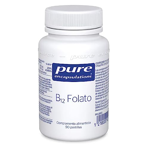 PURE ENCAPSULATIONS B12 Folato | Vitamina B12 y ácido fólico en sus formas metiladas y activas, | Ayudan a disminuir el cansancio y la fatiga | 90 Cápsulas Vegetales
