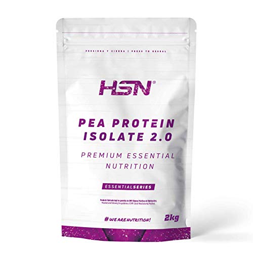 HSN Proteína de Guisante Aislada Sabor Natural 2 Kg = 67 Tomas | 100% Vegana | Pea Protein Isolate | No-GMO, Sin Gluten, Sin Soja ni Azúcares añadidos