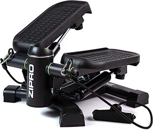 Zipro Roam Stepper - Mini máquina de Fitness (Incluye Ordenador de Entrenamiento LCD, Muchas Funciones, para Entrenamiento en casa, swingstepper para piernas y glúteos, Resistente al Desgaste, Negro