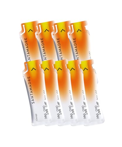 SANTA MADRE Gel Energético | Pack 9 unidades | 30CHO 100 CAF (Ratio 1-0,5) | Sabor: Naranja (Orange) | Sport Gel | Con Cafeína | Tamaño 9x55g | Activar organismo (Orange)