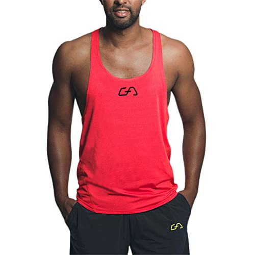 Men's Tank Top Sleeveless Muscle Shirts Gym Sport Undershirt Men's T Shirt Men's Fitness tee Top Men Summer Men's Tank Shirt Men's Muscle Shirts E-Rose Red 3XL