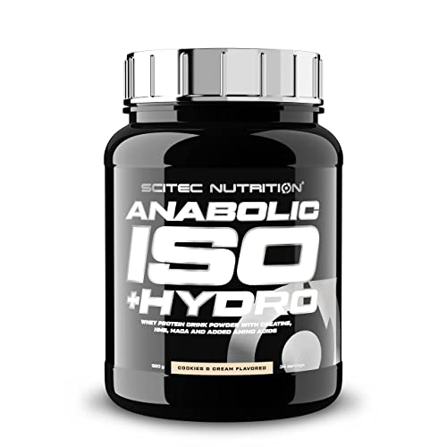Scitec Nutrition Anabolic Iso + Hydro, Proteína de suero con creatina, HMB, maca y aminoácidos añadidos, 920 g, Crema de galleta