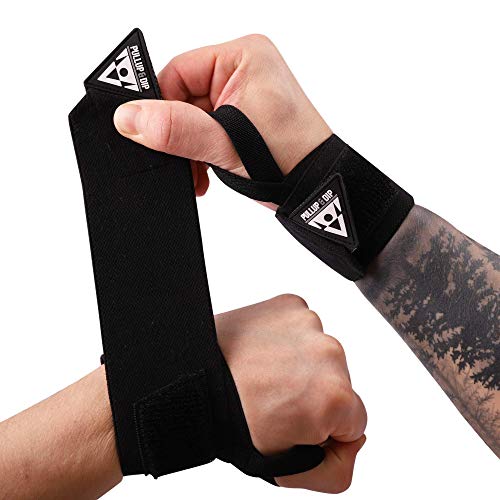 PULLUP & DIP Muñequeras Deportivas, Wrist Wraps para Fitness, Levantamiento, Calistenia, Crossfit, Powerlifting y Musculación, Estabilizadoras y Protectoras, Mujeres y Hombres (Pullup & Dip Branding)