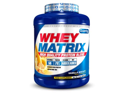 Quamtrax Nutrition - Whey Matrix - Suplemento proteico en polvo con sabor a Vainilla - 2266 gr
