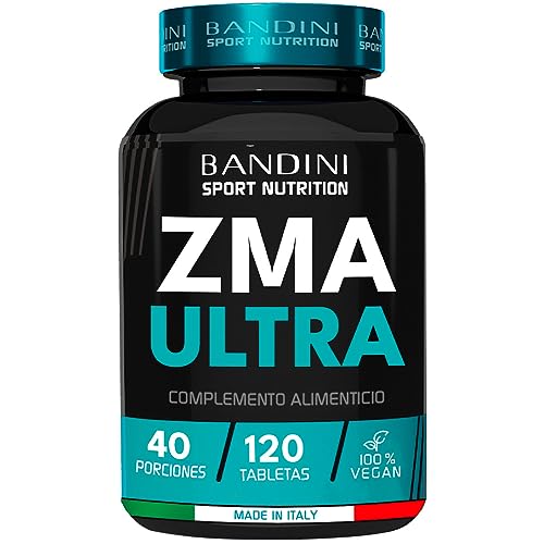 Bandini® ZMA ULTRA con Vitamina B6 | 120 Cápsulas de Complejo Zinc y Magnesio | Suplemento Deportivo | Energia | Recuperación y Masa Muscular | Reduce Cansancio y Fatiga | Para Atletas y culturistas