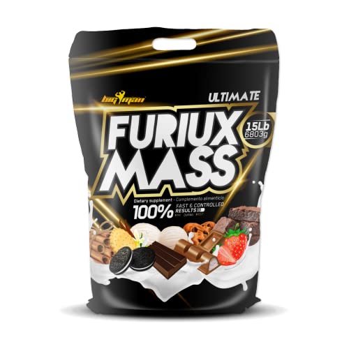 BigMan | Furiux Mass 3Kg, 6,6lb. 6,8Kg, 15Lb | Ganador de Peso | Sube de Volumen Rapidamente | Amilopectina | Dextrosa | (Chocolate Blanco, 6,8Kg)