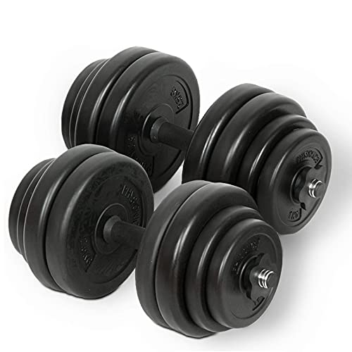 Physionics Juego de 2 Mancuernas de Fitness de 30 kg (2 x 15 kg) Pesas Musculación Discos y Barras