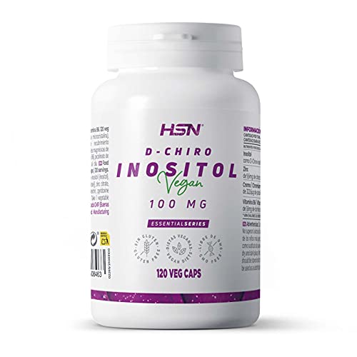 D-Chiro Inositol de HSN | 120 Cápsulas Vegetales 100 mg por Dosis Diaria | Alta Concentración | Con Zinc + Picolinato de Cromo + B6 | No-GMO, Vegano, Sin Gluten