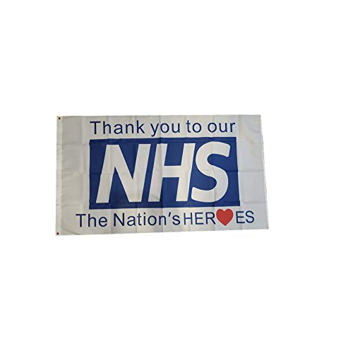 Stormflagchina Fabricante Thank You NHS Banner 2020 Love Support NHS Health Nurse Doctor Thank You Hero Rainbow Pride Banderas de 90 cm x 150 cm, poliéster, D