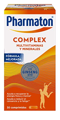 Pharmaton Complex - Multivitamínico con Ginseng - 30 Comprimidos Compactos - Energía Física y Mental