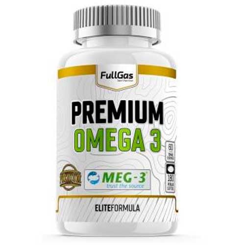 FullGas - Premium Omega 3-180 perlas (MEG-3 TG1812) - Aceite de pescado omega 3 libre de metales pesados, hecho con materia prima certificada con sello IFOS