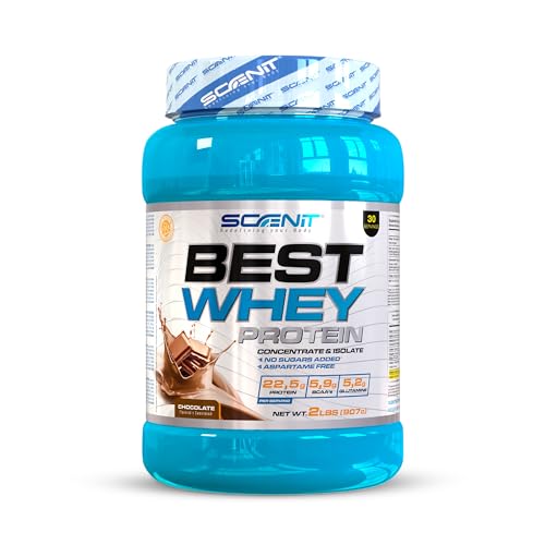 Best Whey Protein - 100% whey protein, proteinas whey para el desarrollo muscular - Proteinas para masa muscular con aminoácidos - Whey protein + proteinas whey isolate - 908 g (Chocolate)