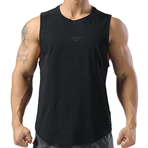 Camiseta sin Mangas para Hombre, sin Mangas, para Fitness, musculación, Color Negro, S, Negro, S