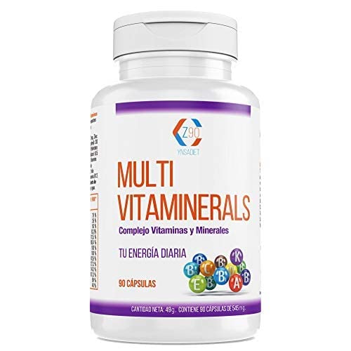 Multivitaminas y Minerales - Con Vitamina C y Vitaminas del Tipo B y Minerales - Combate la Fatiga y el Cansancio - Efecto Energizante (90 Cápsulas)