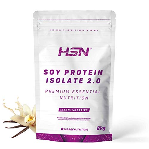 Proteína de Soja Aislada de HSN | Sabor Vainilla 2 Kg = 67 Tomas por Envase | 100% Vegana | Soy Protein Isolate | No-GMO, Sin Gluten