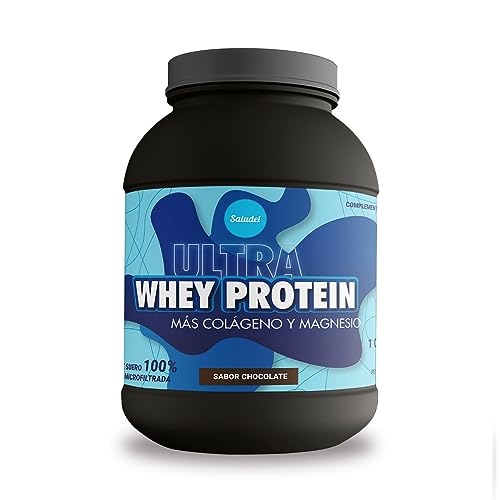 Saludel Whey Protein Sabor Chocolate 1Kg | Proteína de suero de leche en polvo con Colágeno y Magnesio | Fortalece y Desarrolla la Masa Muscular