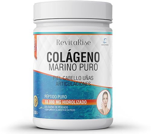 Colágeno Marino en Polvo 10,000 mg hidrolizado puro(Tipo I y III) - Para Uñas, Cabello, Articulaciones, Recuperación Muscular - Hombres y Mujeres 100% Natural 300g suministro de un mes