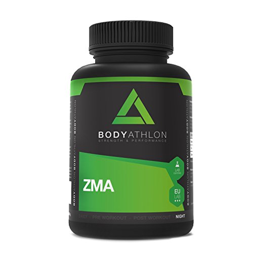 Bodyathlon- ZMA 120 capsulas- Zinc Magnesio Vitamina B6– Suplemento deportivo- Recuperador Muscular- Evita el cansancio- Sistema Inmunitario- Evita el catabolismo y los calambres