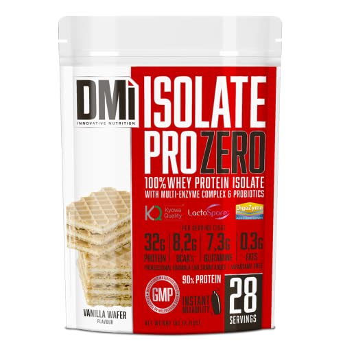 DMI Proteína ISOLATE PRO ZERO - Proteína para Recuperación y Desarrollo Muscular - 100% Aislado de proteína de suero con DigeZyme® y LactoSpore® - Sin Azúcares Añadidos