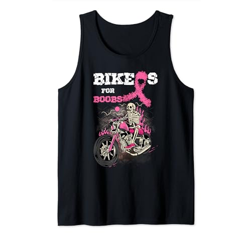 Bicicleta de concienciación sobre el cáncer de mama para pechos motorista cinta rosa Camiseta sin Mangas