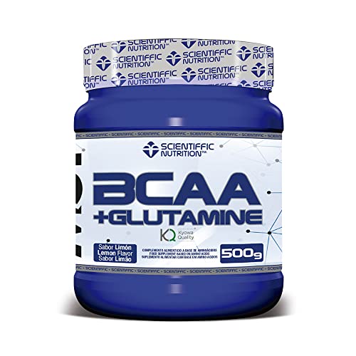 Scientiffic Nutrition - BCAA + Glutamina, Mejor Recuperación Muscular, Aminoácidos Esenciales, Mejora del Rendimiento, Aumento de Energía, en Polvo - Sabor Limón, 500g.