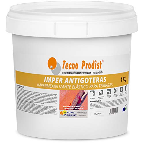 IMPER ANTIGOTERAS DE TECNO PRODIST - (1 Kg BLANCO) - Impermeabilizante elástico para terrazas - caucho - impermeabilización y rehabilitacion