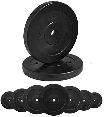 Discos de hierro fundido de goma G5 HT SPORT Ø agujero 25 mm para gimnasio y gimnasio en casa de 0,5 a 20 kg para mancuernas y pesas (2 x 10 kg)…