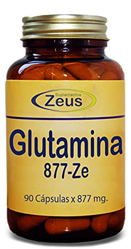 GLUTAMINA 877-ZE Contribuye a la recuperación muscular tras sesiones de entrenamiento intenso. Complemento Alimenticio a base de L-Glutamina y Vitamina B6 100% Vegano. 90 Cápsulas Vegetales