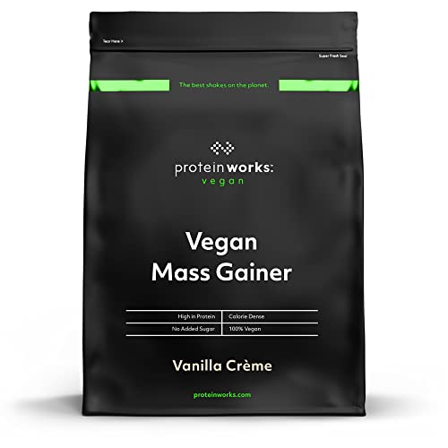 Protein Works| Vegan Mass Gainer | 100% A Base De Plantas | Alto En Calorías Para El Aumento De Masa | Crema Alla, 2000 Gramo