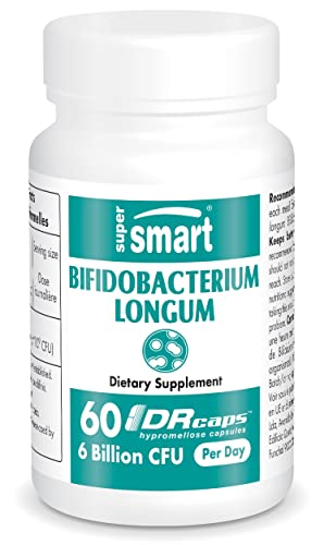 Supersmart - Bifidobacterium Longum 75 mg Por Día – Probioticos & Prebioticos para la Salud Intestinal & Flore Intestinal | No OMG & Libre de Gluten – 60 Cápsulas DR