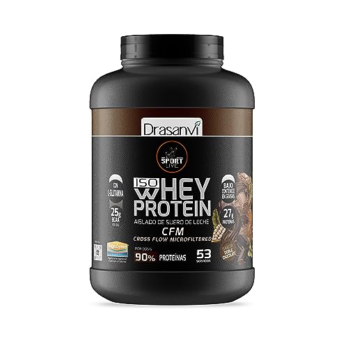 SPORT LIVE Whey protein isolate | Aislado de proteína en polvo | Proteina whey isolada de suero de leche | Proteinas que ayudan a aumentar tu masa muscular | Doble chocolate| 1.600 GR| Drasanvi