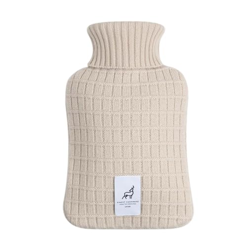 Eco 100% Cashmere bolsa de agua caliente tejida patrón de bloque botella de vientre