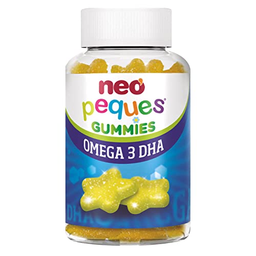 Neo Peques - Gummies de Omega 3 y DHA para Niños - Veganas - Sabor Limón - 30 Unidades - Favorece la Memoria - Gominolas a Base de Colina y Vitaminas del Grupo B - Para Mayores de 3 Años