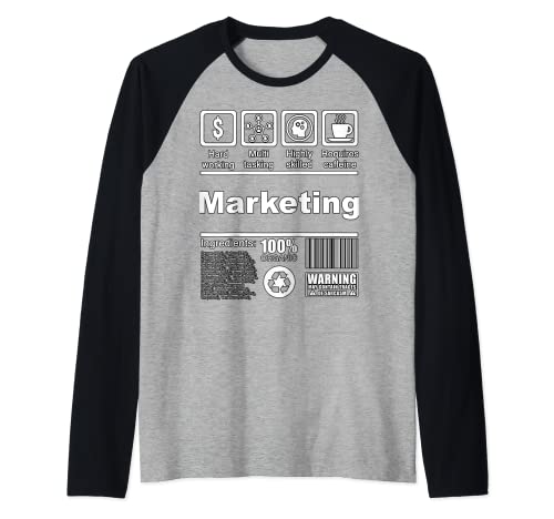 Marketing Datos Nutricionales Divertidos - For Marketer Camiseta Manga Raglan