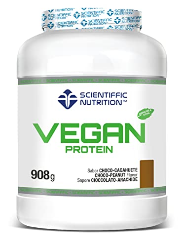 Scientiffic Nutrition - Vegan Protein, Proteína Vegana 100% Vegetal, Con Greens & Fruits, Sin Azúcares, Aumentar Masa Muscular, Apto para veganos y Vegetarianos - 908g, Sabor Vainilla - Nata.
